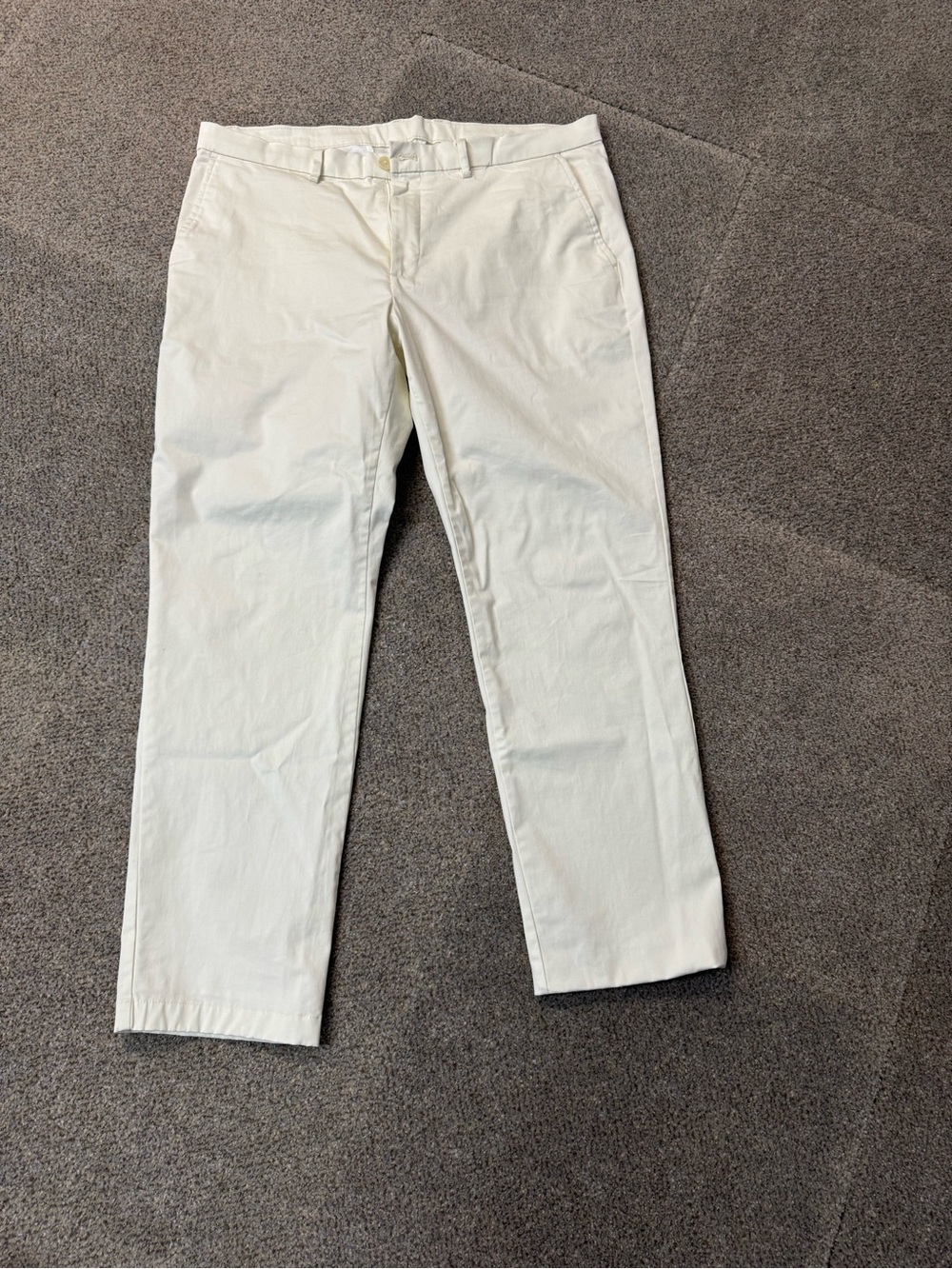 Calvin Klein Men's Off-White Straight Chino Pants